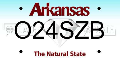 O24SZB Arkansas License Plate