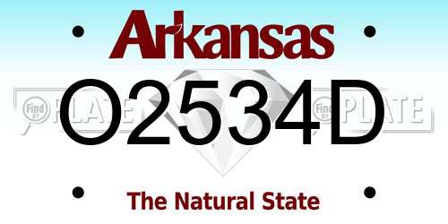 O2534D Arkansas License Plate