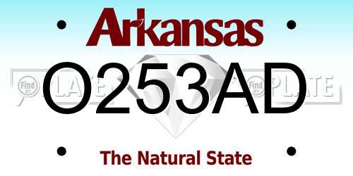 O253AD Arkansas License Plate