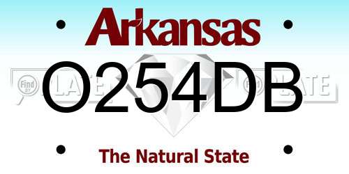 O254DB Arkansas License Plate