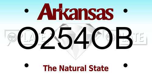O254OB Arkansas License Plate