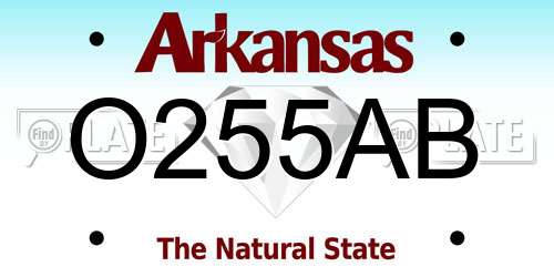 O255AB Arkansas License Plate