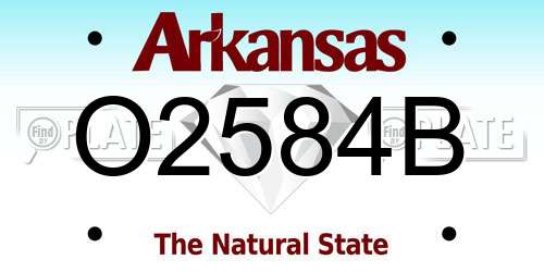 O2584B Arkansas License Plate