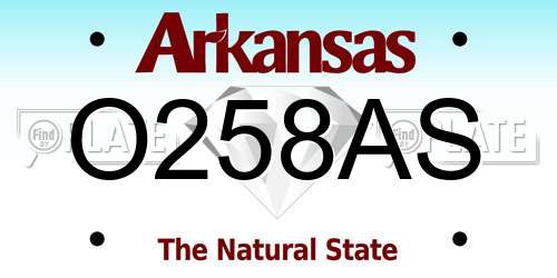 O258AS Arkansas License Plate
