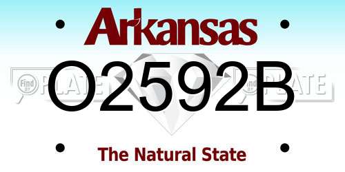 O2592B Arkansas License Plate
