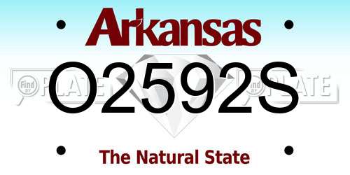 O2592S Arkansas License Plate