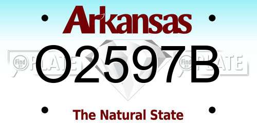 O2597B Arkansas License Plate