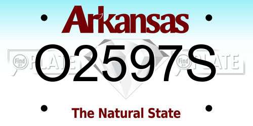 O2597S Arkansas License Plate