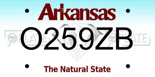O259ZB Arkansas License Plate