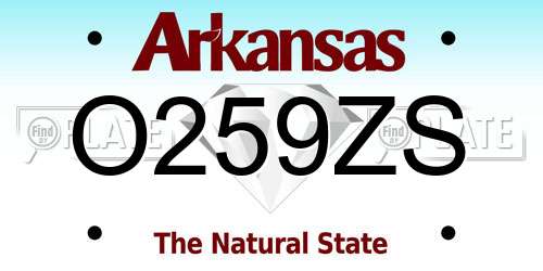 O259ZS Arkansas License Plate