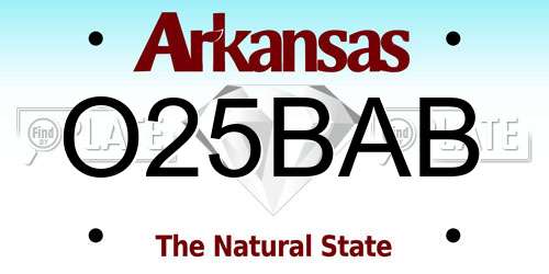 O25BAB Arkansas License Plate