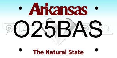 O25BAS Arkansas License Plate
