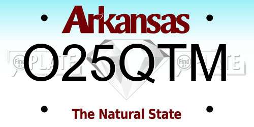 O25QTM Arkansas License Plate