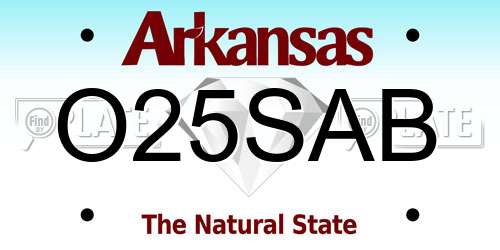 O25SAB Arkansas License Plate