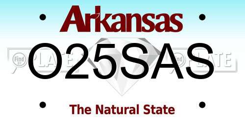 O25SAS Arkansas License Plate