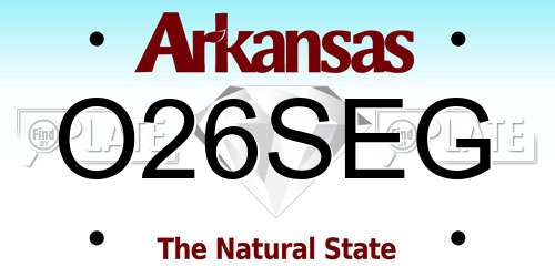 O26SEG Arkansas License Plate