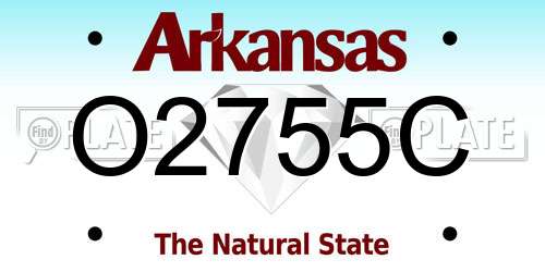 O2755C Arkansas License Plate