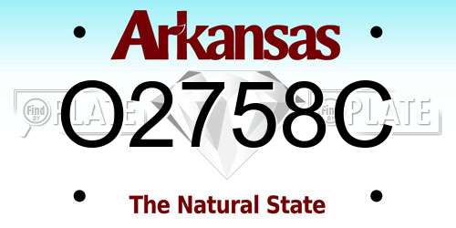 O2758C Arkansas License Plate