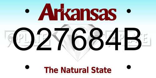 O27684B Arkansas License Plate