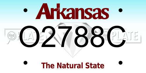 O2788C Arkansas License Plate