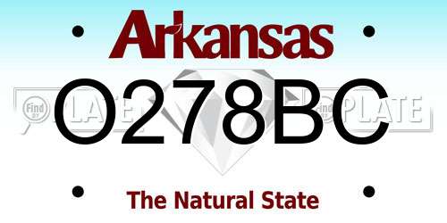 O278BC Arkansas License Plate