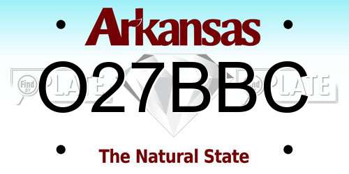 O27BBC Arkansas License Plate