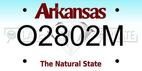 O2802M Arkansas License Plate