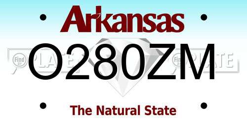 O280ZM Arkansas License Plate