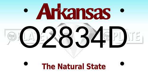 O2834D Arkansas License Plate