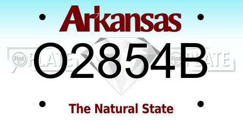 O2854B Arkansas License Plate