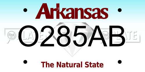 O285AB Arkansas License Plate