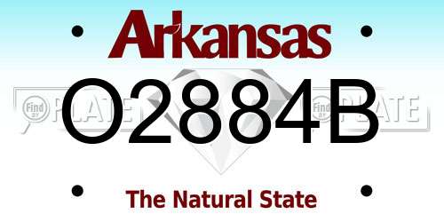O2884B Arkansas License Plate