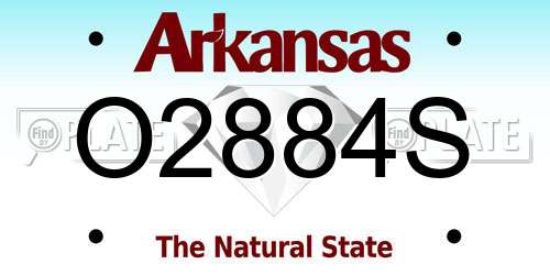 O2884S Arkansas License Plate
