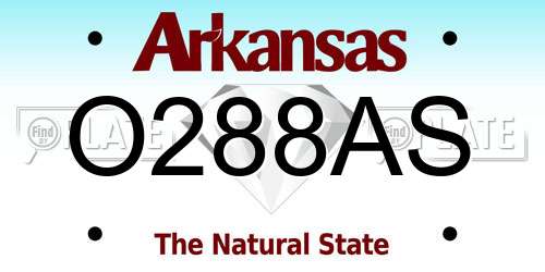O288AS Arkansas License Plate