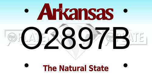 O2897B Arkansas License Plate
