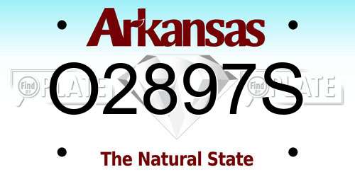 O2897S Arkansas License Plate