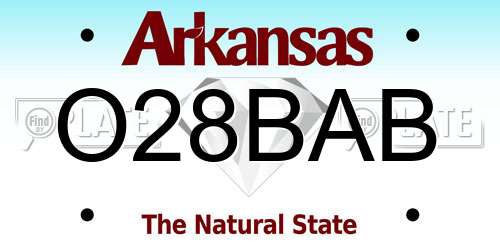 O28BAB Arkansas License Plate