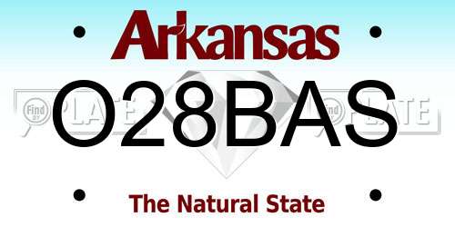O28BAS Arkansas License Plate