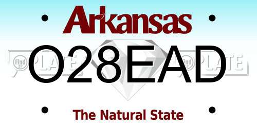 O28EAD Arkansas License Plate