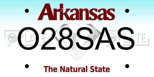 O28SAS Arkansas License Plate