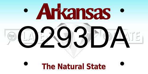 O293DA Arkansas License Plate