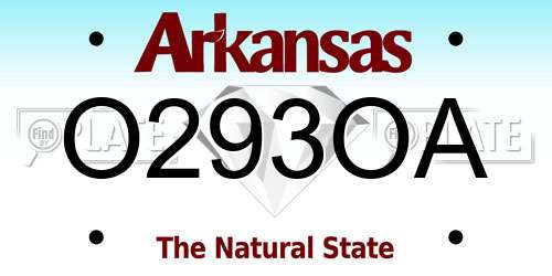 O293OA Arkansas License Plate