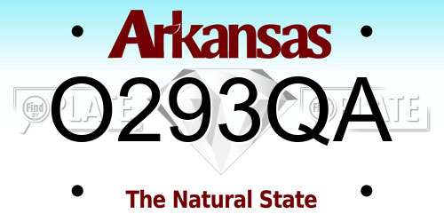 O293QA Arkansas License Plate
