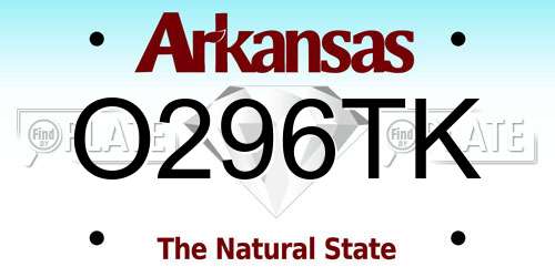 O296TK Arkansas License Plate