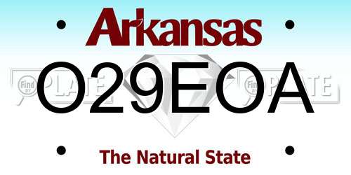 O29EOA Arkansas License Plate