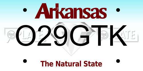 O29GTK Arkansas License Plate