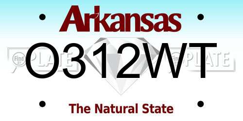 O312WT Arkansas License Plate