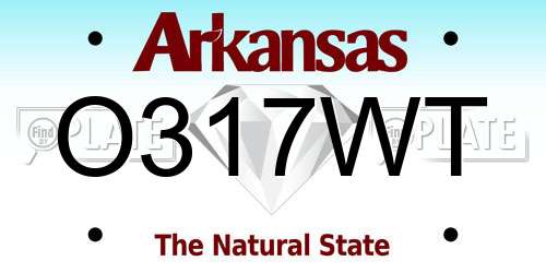 O317WT Arkansas License Plate