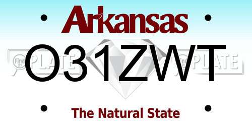O31ZWT Arkansas License Plate