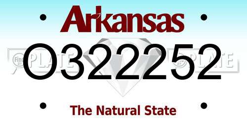 O322252 Arkansas License Plate